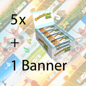 5 Boxen DeutschLand-Riegel, zusammen mit 1 Stück Banner / Plane kaufen, gespart im Doppelpack!, gratis dazu, extra und individuell angefertigt, mit geringer Zuzahlung