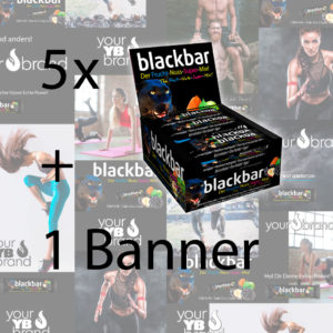 5 Boxen blackbar, zusammen mit 1 Stück Banner / Plane kaufen, gespart im Doppelpack!, gratis dazu, extra und individuell angefertigt