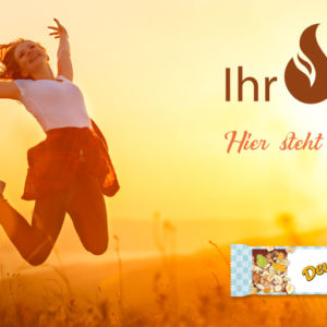 Banner, Plane, mit individuellem Firmenlogo, Druck, bedruckt, DeutschLand-Riegel, Querformat, 200 x 100 cm