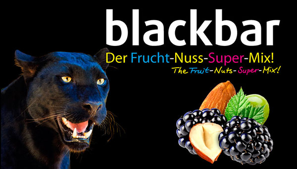 blackbar, der Frucht-Nuss-Super-Mix, in Riegelform